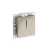 Выключатель 2-кл. AtlasDesign (сх. 5) 10AX быстрозажим. клем. механизм шампань SE ATN000551S