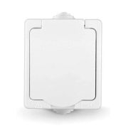 Розетка 1-м ОП Аллегро 16А с защ. крышкой защ. шторки с заземл. IP54 бел. UNIVersal 5563286