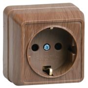 Розетка 1-м ОП Октава РС20-3-ОД 16А IP20 с заземл. дуб GENERICA ERO11-K04-16-DC