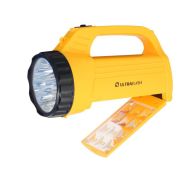 Фонарь аккумуляторный LED3819CSM 9LED + 12SMD 2 режима аккум. SLA 220В желт. Ultraflash 12860