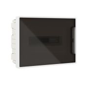 Щиток встраиваемый FRAME 12мод с тонированной дверцей с 2 шинами PEN на 6 и 8 отверст. бел. DKC F12B1WD