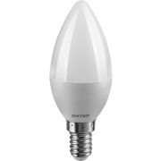 Лампа светодиодная 61 128 OLL-C37-8-230-6.5K-E14-FR 8Вт свеча 6500К холод. бел. E14 800лм 176-264В ОНЛАЙТ 61128