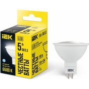 Лампа светодиодная MR16 софит 5Вт 230В 6500К GU5.3 IEK LLE-MR16-5-230-65-GU5
