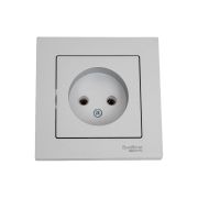 Розетка 1-м СП AtlasDesign 16А IP20 без заземл. в сборе алюм. SE ATN000340