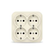 Розетка 4-м ОП 16А IP20 с заземл. сл. кость квадрат IONICH 1454