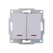 Выключатель 2-кл. 1п СП Karina 10А IP20 с подсветкой механизм бел. LEZARD 707-0288-112
