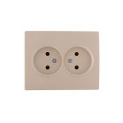 Розетка 2-м СП Karina 16А IP20 без заземл. термопласт крем. LEZARD 707-0300-128B
