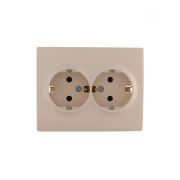 Розетка 2-м СП Karina с заземл. термопласт крем. LEZARD 707-0300-127B