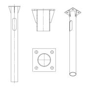 Деталь фундамента закладная для ОГКф-5 UMECON МК 90053 ФМ-0.108-1.25-140(10) фланец 190х190 грунт