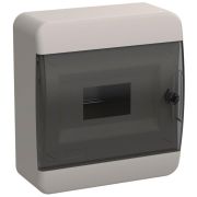 Корпус ЩРН-П-8 TEKFOR IP41 черн. прозр. дверь пластик. IEK TF5-KP12-N-08-41-K01-K03